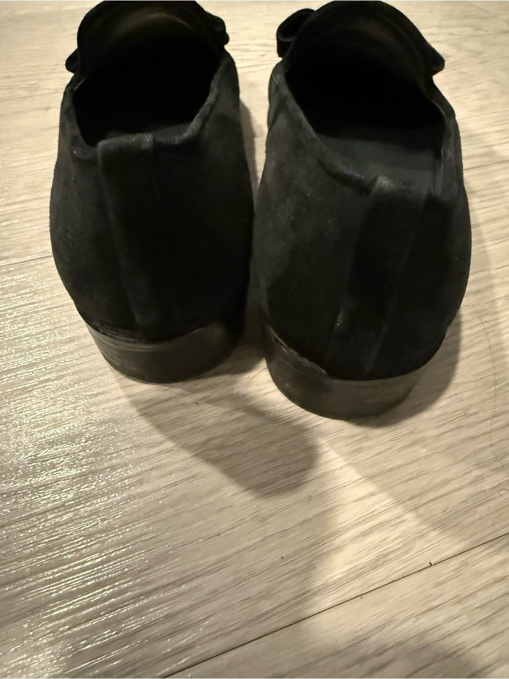 Stuart Weitzman Atabow Black Suede Loafer Flat Shoes 6.5W - Picture 4 of 6